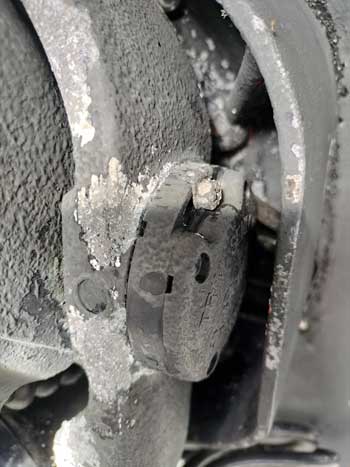 Marine corrosion on sterndrive outboard